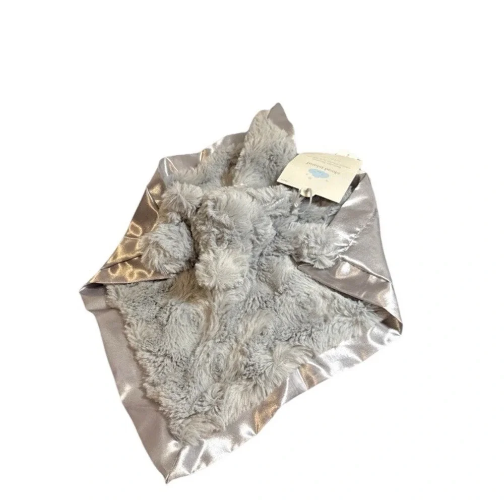 Cloud Island Baby Gray Elephant‎ Lovey  Plush Satin Back Security Blanket - NWT